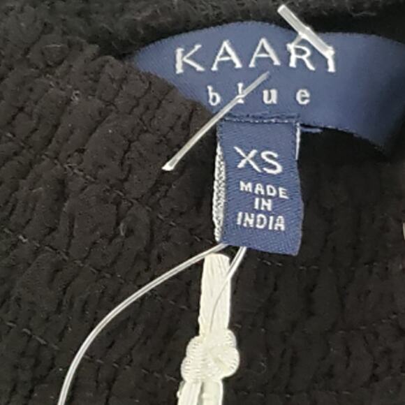 NWT Kaari blue True Black Embroidered Abstract Floral Rayon Top XS - Picture 12 of 14